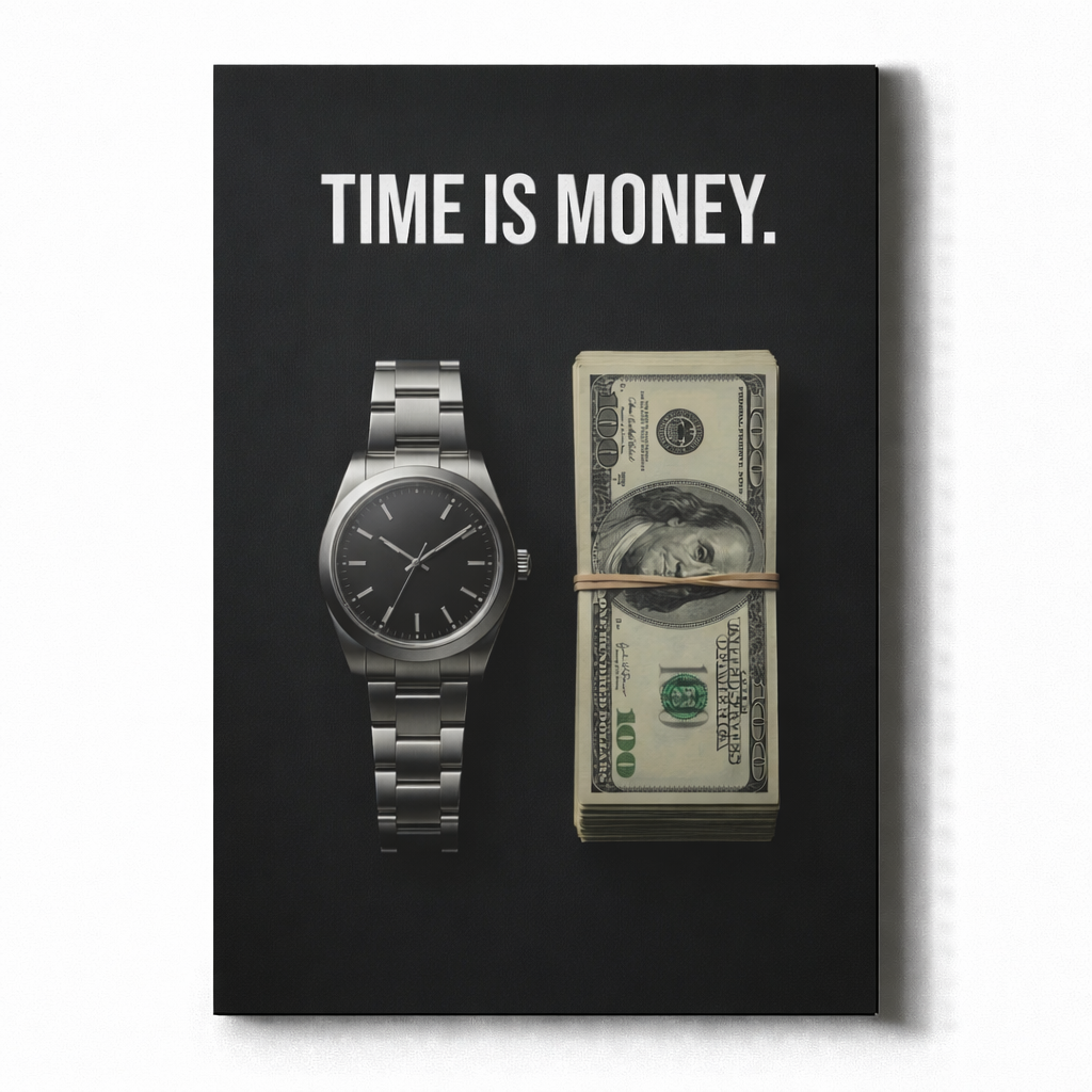 TIME IS MONEY.
